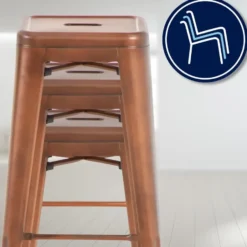 CLP Barkruk Joshua natura Frame - Metaal - koper