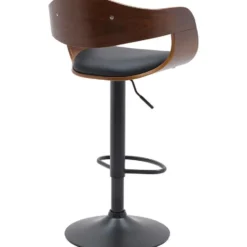 CLP Barkruk Kingston mat zwart Frame - Kunstleer - walnoot/zwart