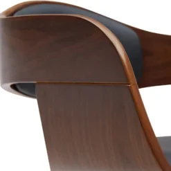 CLP Barkruk Kingston mat zwart Frame - Kunstleer - walnoot/zwart