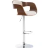 CLP Barkruk Kingston walnoot Frame - Stof - walnoot/creme