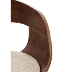 CLP Barkruk Kingston walnoot Frame - Stof - walnoot/creme