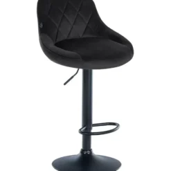 CLP Barkruk Lazio zwart Frame - Stof - zwart