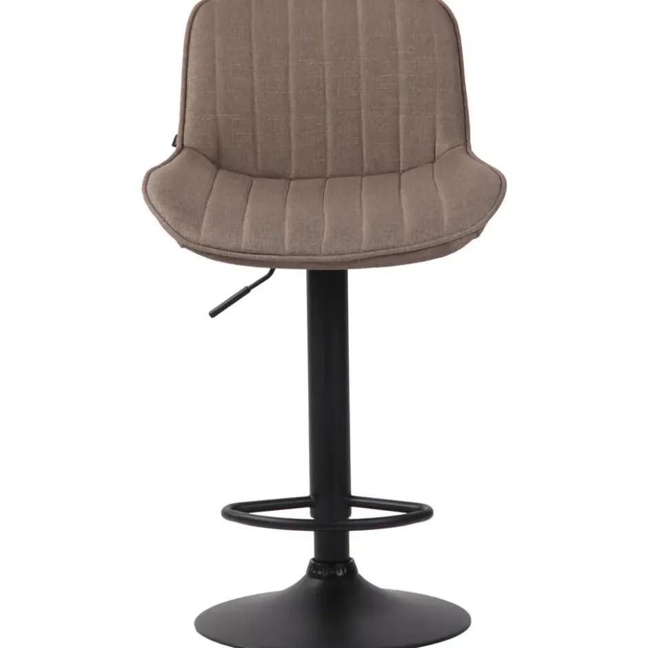 CLP Barkruk Lentini zwart Frame - Stof - taupe
