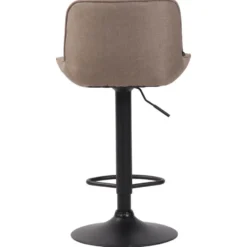 CLP Barkruk Lentini zwart Frame - Stof - taupe