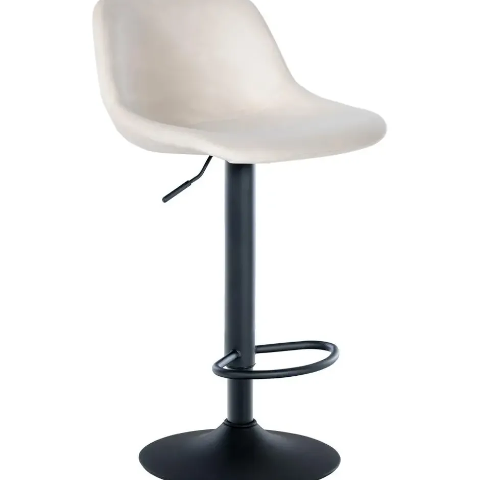 CLP Barkruk Loft zwart Frame - Fluweel - creme