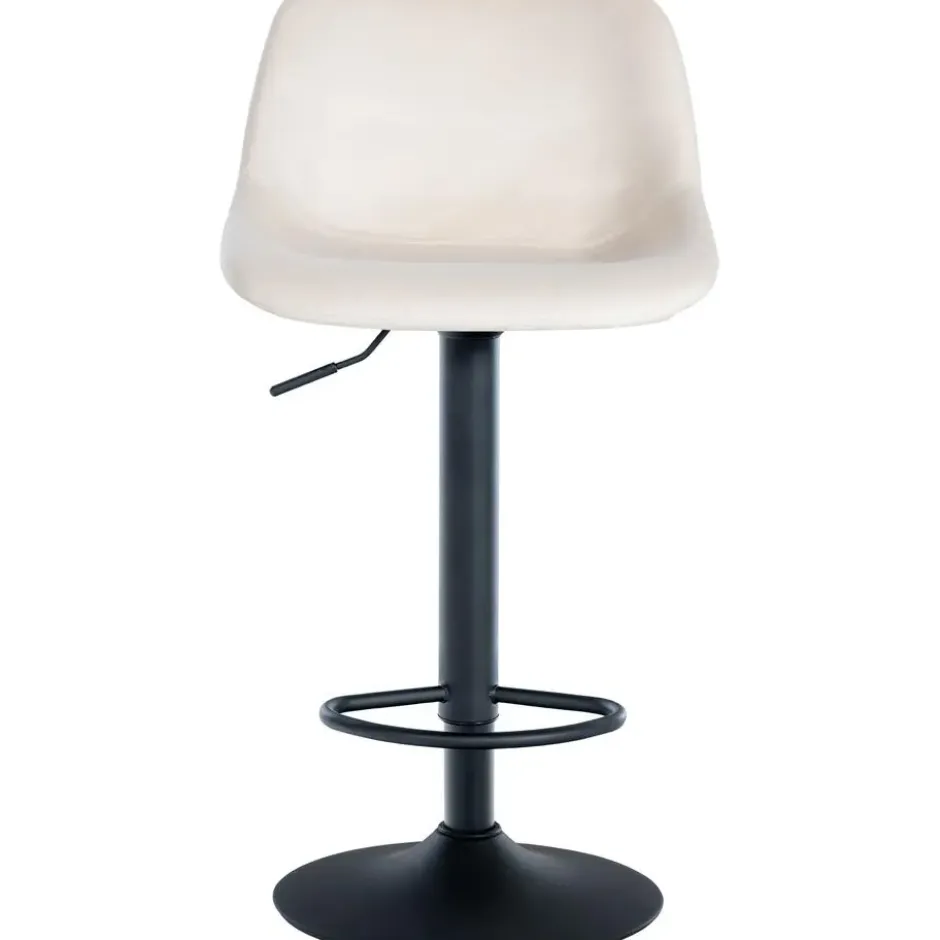 CLP Barkruk Loft zwart Frame - Fluweel - creme