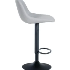 CLP Barkruk Loft zwart Frame - Kunstleer - grijs