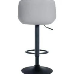 CLP Barkruk Loft zwart Frame - Kunstleer - grijs
