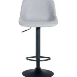 CLP Barkruk Loft zwart Frame - Kunstleer - grijs