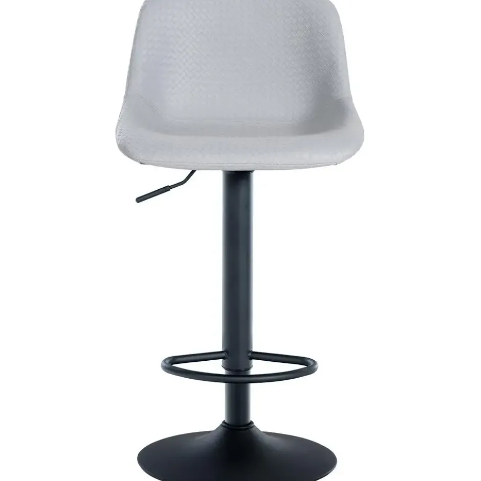 CLP Barkruk Loft zwart Frame - Kunstleer - grijs