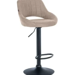 CLP Barkruk Milet zwart Frame - Stof - taupe