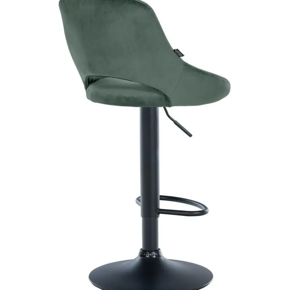 CLP Barkruk Milet zwart Frame - Fluweel - groen