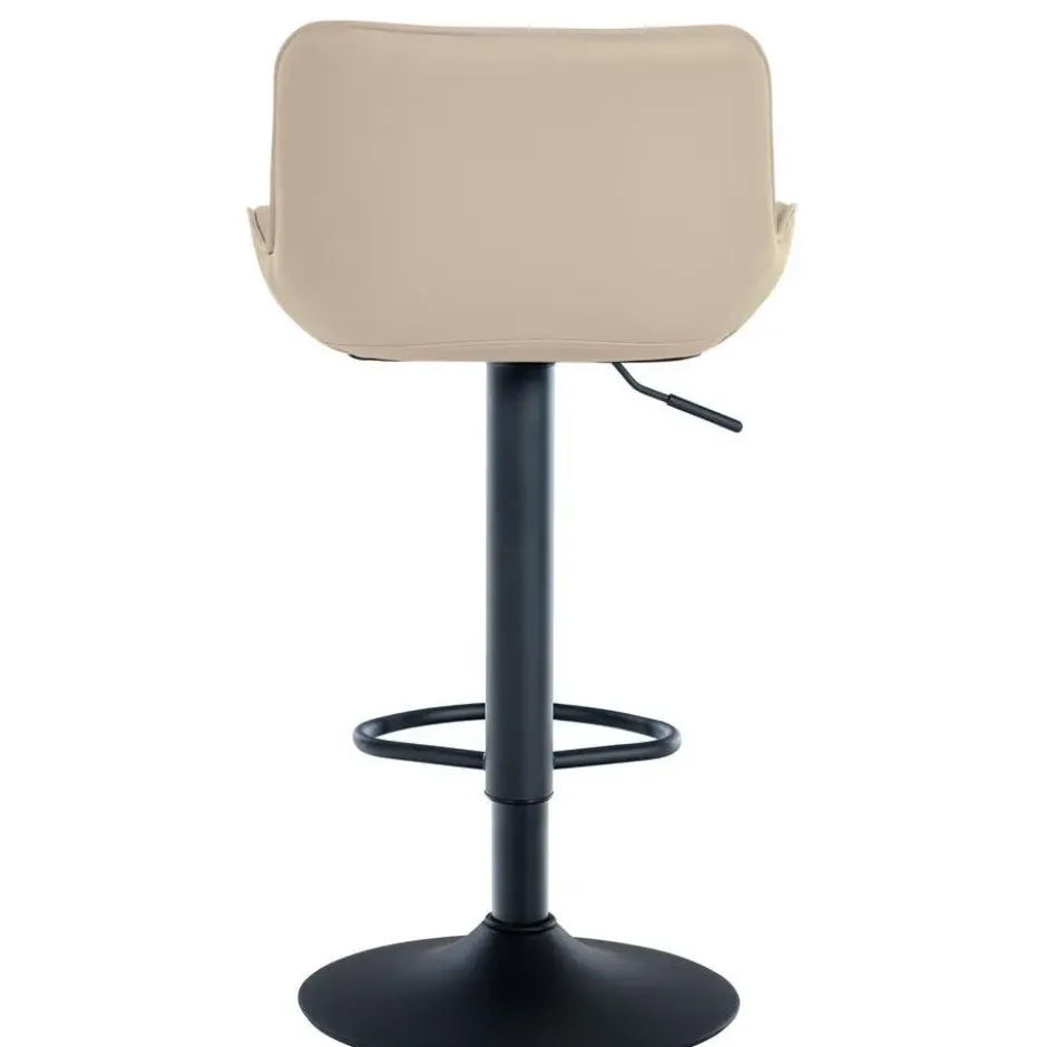 CLP Barkruk Minosa zwart Frame - Kunstleer - creme