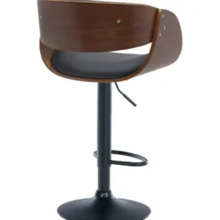 CLP Barkruk Portmore zwart Frame - Kunstleer - walnoot/zwart