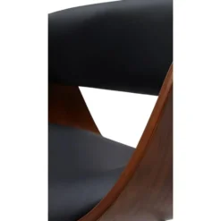 CLP Barkruk Portmore zwart Frame - Kunstleer - walnoot/zwart