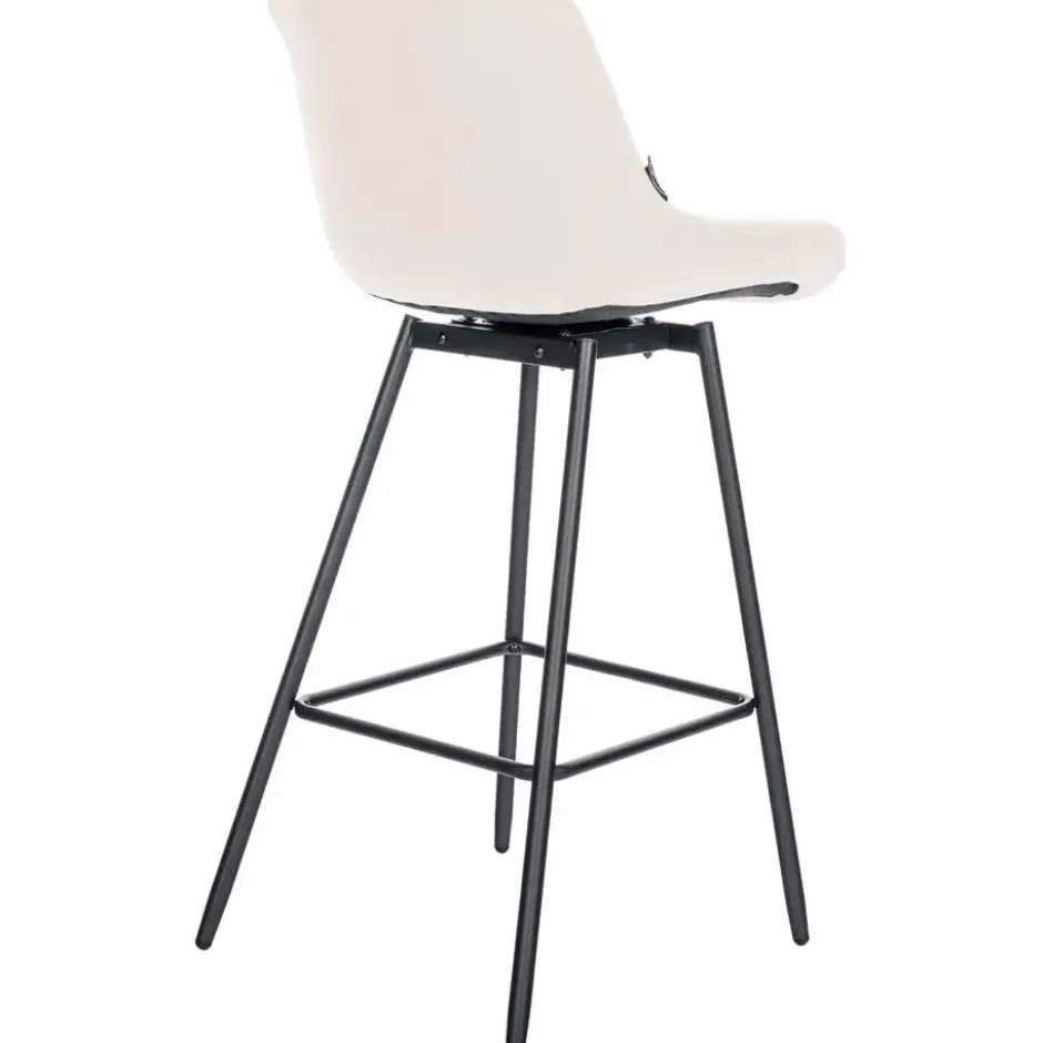 CLP Barkruk Weston zwart Frame - Fluweel - creme