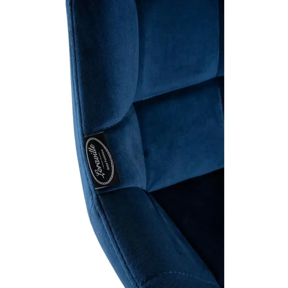 CLP Barkruk Weston zwart Frame - Fluweel - blauw