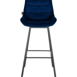 CLP Barkruk Weston zwart Frame - Fluweel - blauw