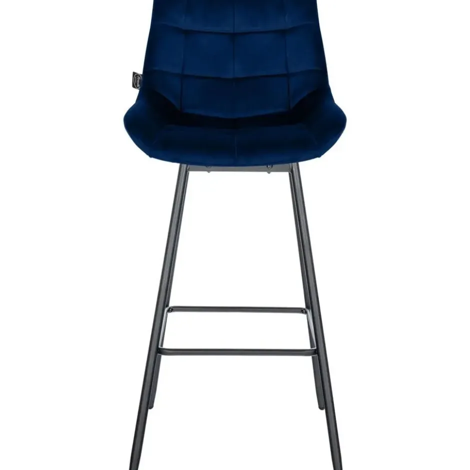CLP Barkruk Weston zwart Frame - Fluweel - blauw