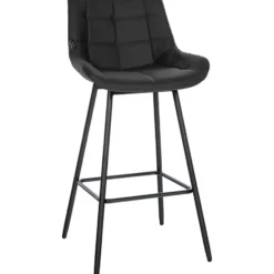 CLP Barkruk Weston zwart Frame - Kunstleer - zwart