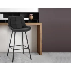 CLP Barkruk Weston zwart Frame - Kunstleer - zwart