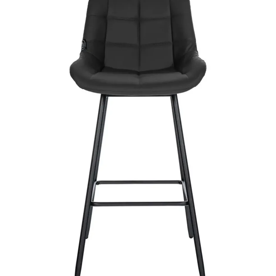 CLP Barkruk Weston zwart Frame - Kunstleer - zwart