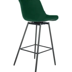 CLP Barkruk Weston zwart Frame - Fluweel - donkergroen