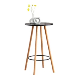 CLP Bartafel Mijas natura (ronde) Frame - Hout - zwart