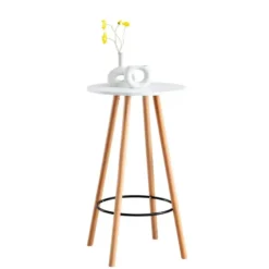 CLP Bartafel Mijas natura (ronde) Frame - Hout - wit