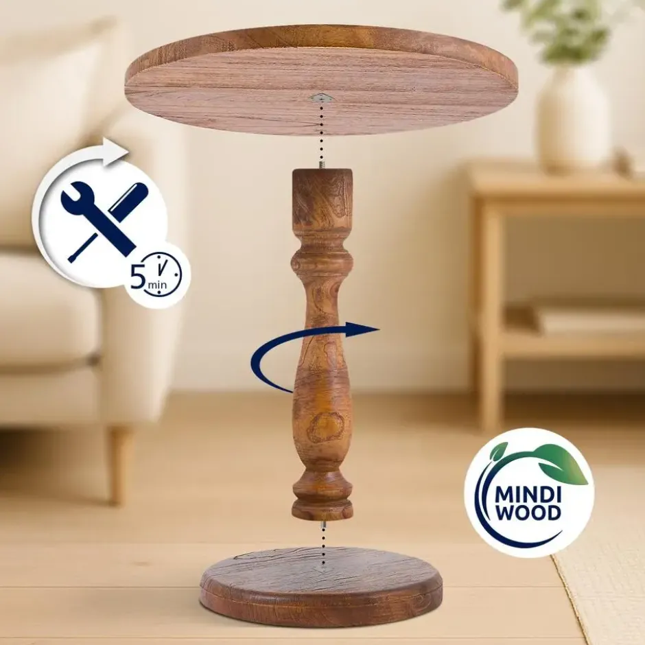 CLP Bijzettafel Adamsville Hout - bruin