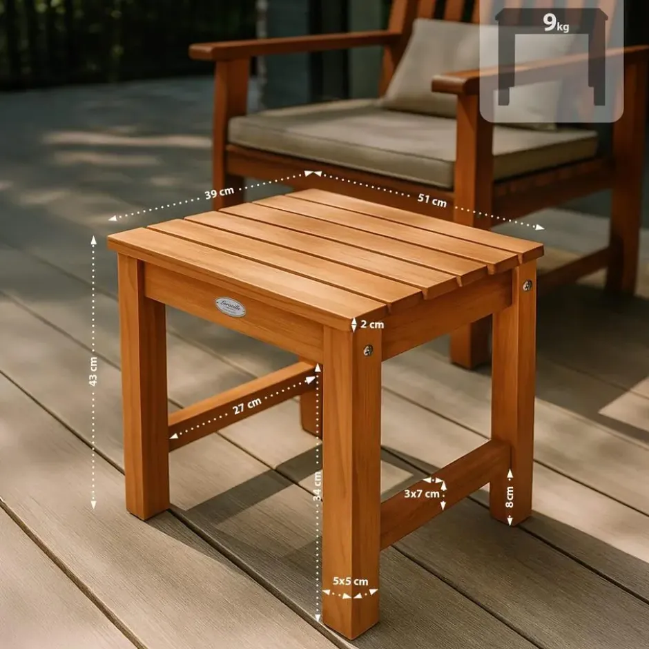 CLP Bijzettafel Frankton bruin Frame - Hout - teak