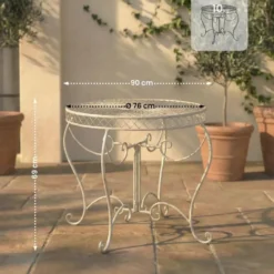 CLP Bijzettafel tuin Sheela Metaal - antiek/creme