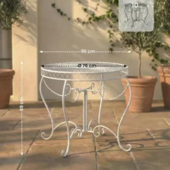 CLP Bijzettafel tuin Sheela Metaal - antiek/wit