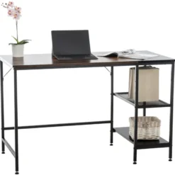 CLP Bureau Oviedo 76x120x60 cm - zwart/bruin