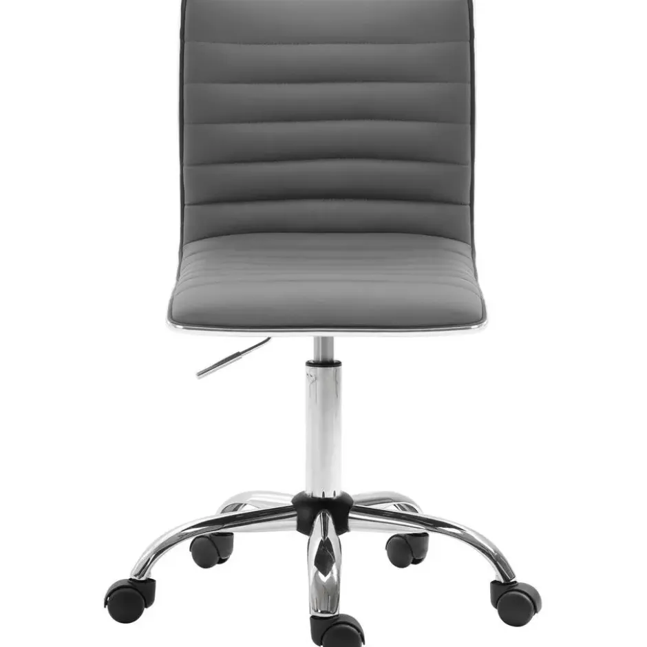 CLP Bureaustoel Alamosa chroom Frame - Kunstleer - grijs
