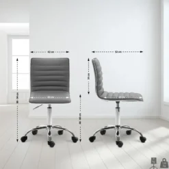 CLP Bureaustoel Alamosa chroom Frame - Kunstleer - grijs