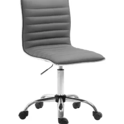 CLP Bureaustoel Alamosa chroom Frame - Kunstleer - grijs