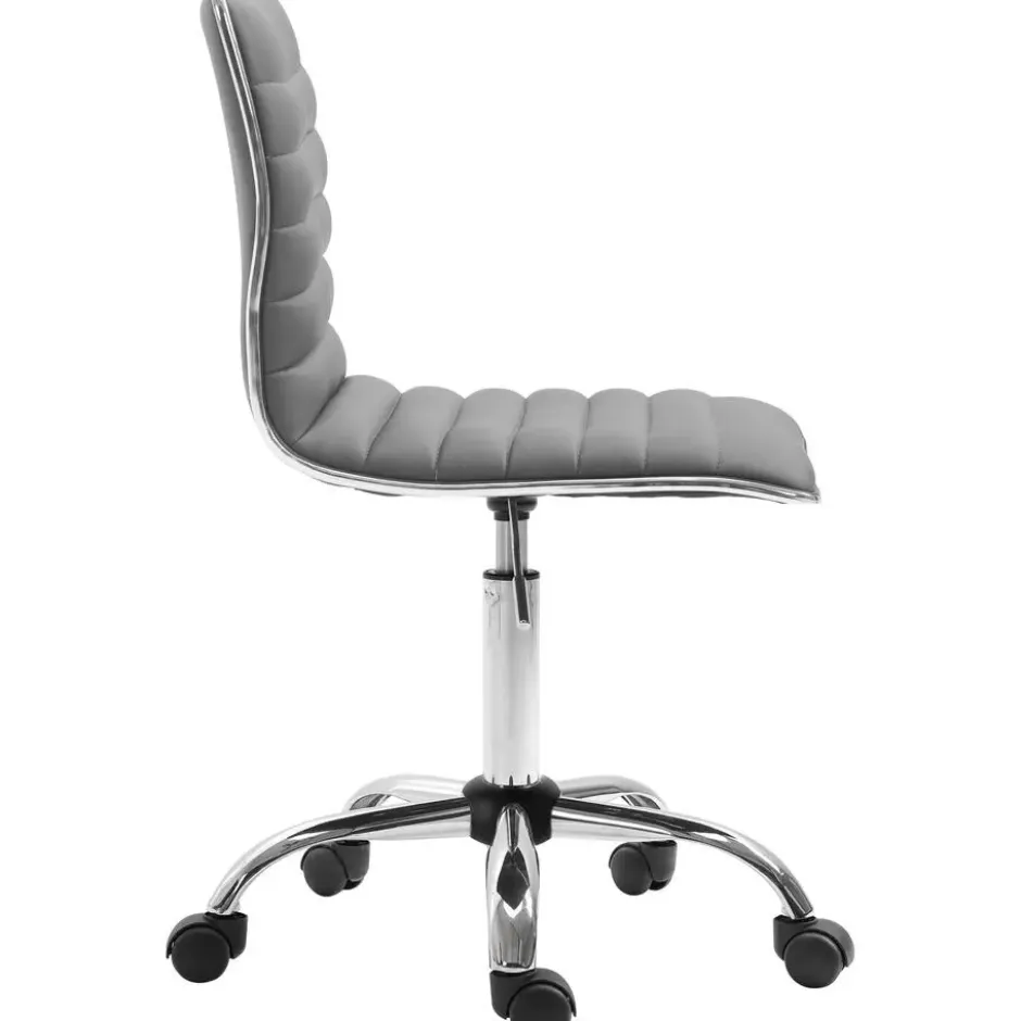 CLP Bureaustoel Alamosa chroom Frame - Kunstleer - grijs