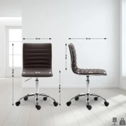 CLP Bureaustoel Alamosa chroom Frame - Kunstleer - bruin