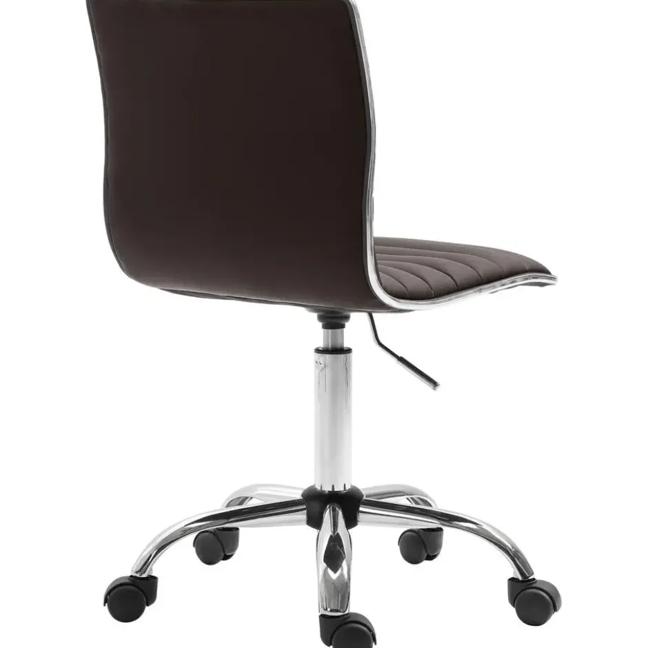 CLP Bureaustoel Alamosa chroom Frame - Kunstleer - bruin