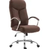 CLP Bureaustoel Arlen chroom Frame - Stof - bruin