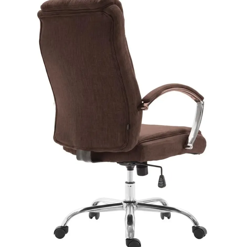 CLP Bureaustoel Arlen chroom Frame - Stof - bruin