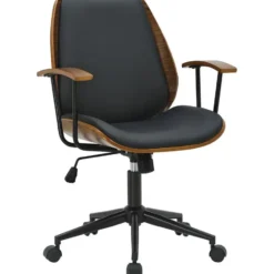 CLP Bureaustoel Arlondi Kunstleer - walnoot/zwart
