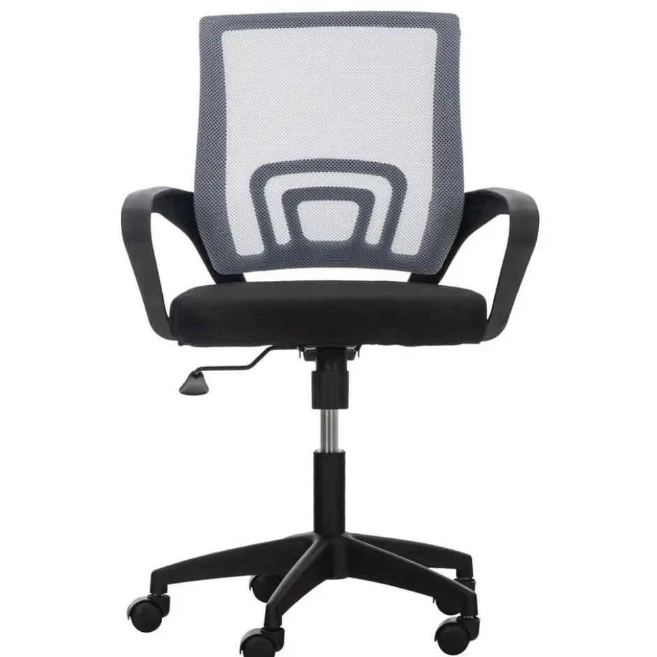 CLP Bureaustoel Auburn zwart Frame - Microfiber - grijs