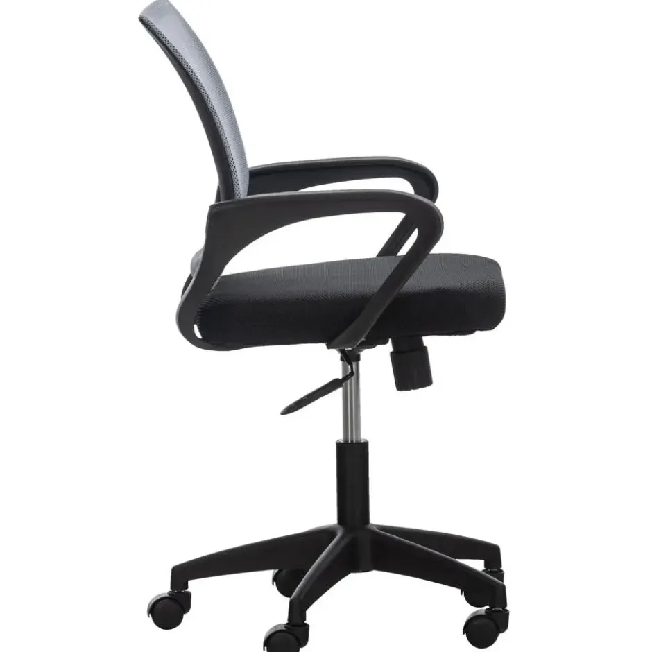 CLP Bureaustoel Auburn zwart Frame - Microfiber - grijs