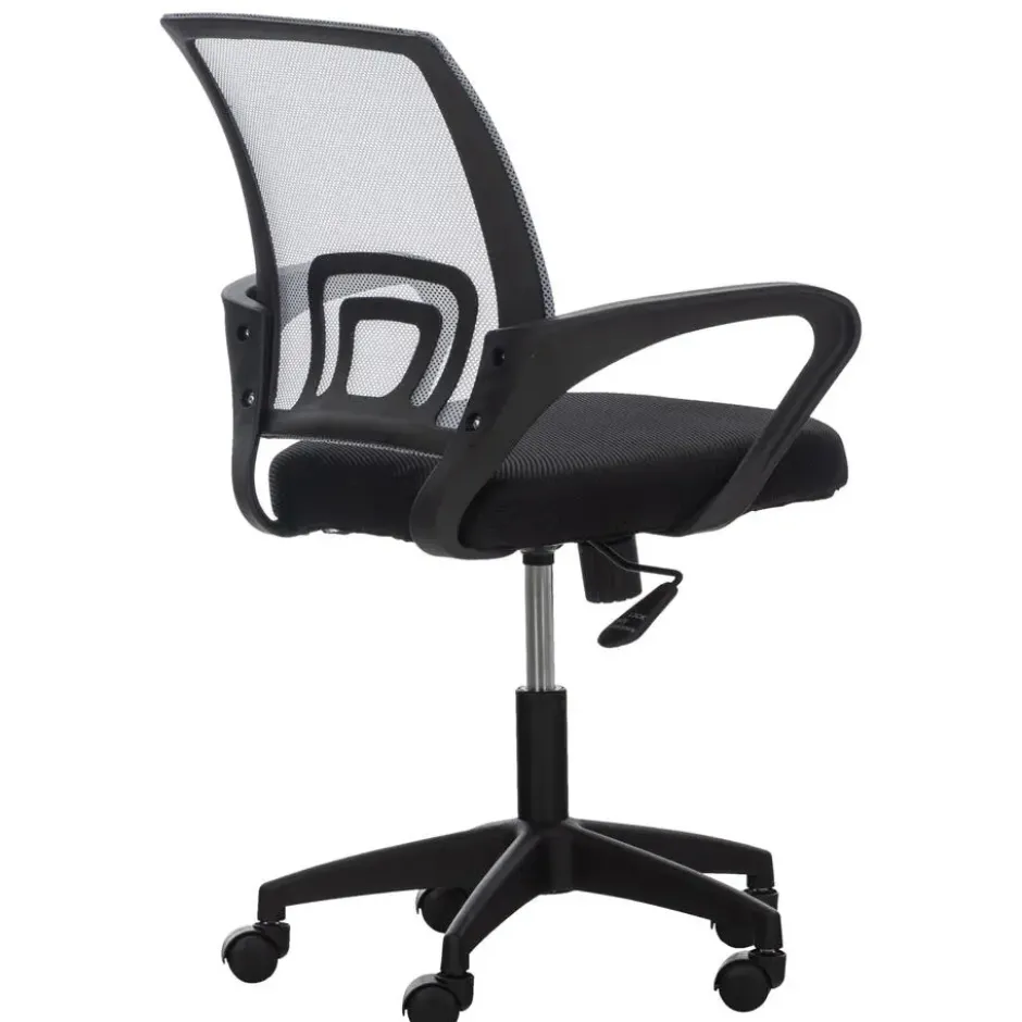 CLP Bureaustoel Auburn zwart Frame - Microfiber - grijs