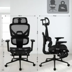 CLP Bureaustoel Beresford zwart Frame - Stof - zwart