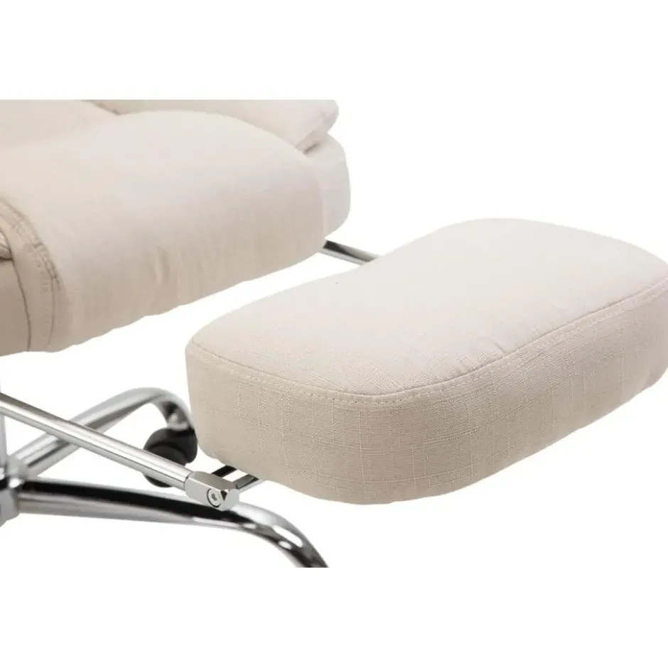 CLP Bureaustoel Castle chroom Frame - Stof - creme