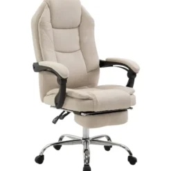 CLP Bureaustoel Castle chroom Frame - Stof - creme