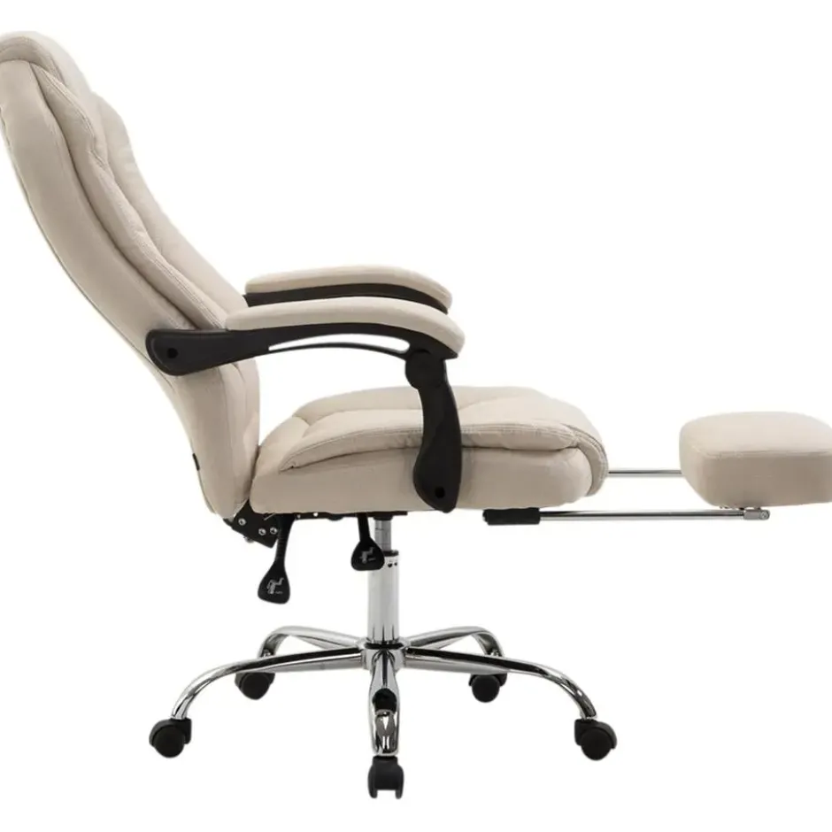 CLP Bureaustoel Castle chroom Frame - Stof - creme